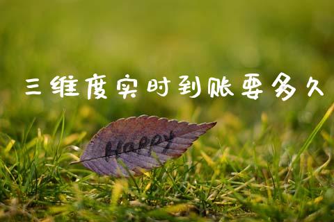 三维度实时到账要多久_https://wap.letulww.com_投资管理_第1张