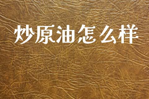炒原油怎么样_https://wap.letulww.com_投资策略_第1张