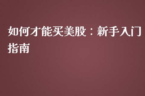 如何才能买美股：新手入门指南_https://wap.letulww.com_外汇交易_第1张