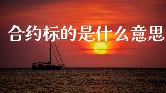 合约标的是什么意思_https://wap.letulww.com_投资管理_第1张