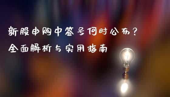 新股申购中签号何时公布？全面解析与实用指南_https://wap.letulww.com_投资策略_第1张