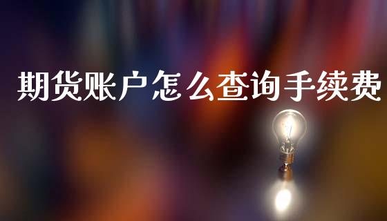 期货账户怎么查询手续费_https://wap.letulww.com_投资管理_第1张
