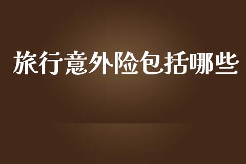 旅行意外险包括哪些_https://wap.letulww.com_投资策略_第1张