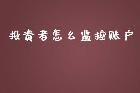 投资者怎么监控账户_https://wap.letulww.com_融资租赁_第1张
