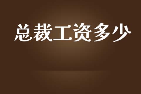 总裁工资多少_https://wap.letulww.com_外汇交易_第1张