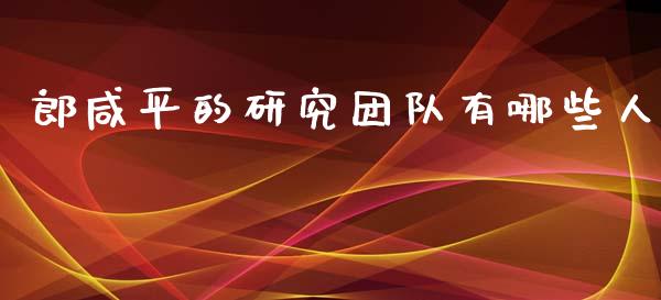 郎咸平的研究团队有哪些人_https://wap.letulww.com_投资管理_第1张