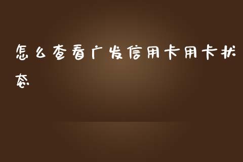 怎么查看广发信用卡用卡状态_https://wap.letulww.com_外汇交易_第1张