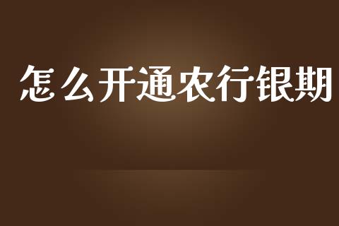 怎么开通农行银期_https://wap.letulww.com_投资管理_第1张