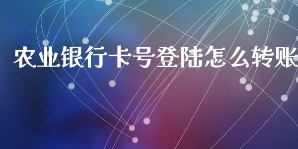 农业银行卡号登陆怎么转账_https://wap.letulww.com_投资管理_第1张