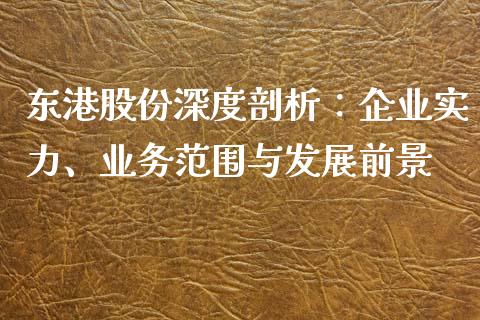 东港股份深度剖析：企业实力、业务范围与发展前景_https://wap.letulww.com_投资策略_第1张