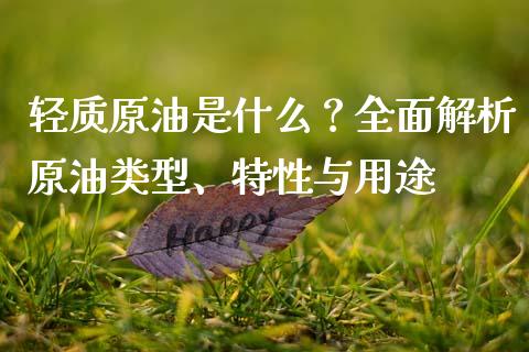 轻质原油是什么？全面解析原油类型、特性与用途_https://wap.letulww.com_投资策略_第1张