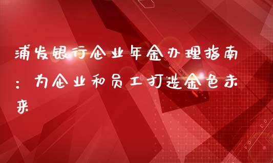 浦发银行企业年金办理指南：为企业和员工打造金色未来_https://wap.letulww.com_投资管理_第1张