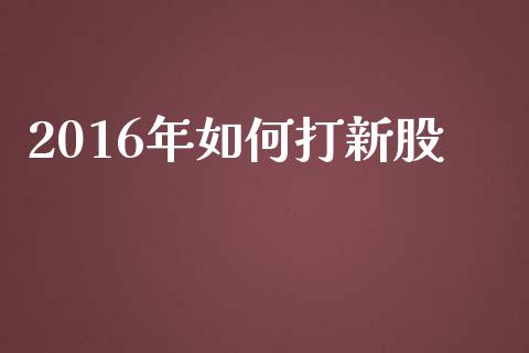 2016年如何打新股_https://wap.letulww.com_投资管理_第1张
