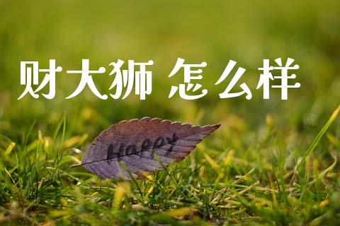 财大狮 怎么样_https://wap.letulww.com_投资策略_第1张