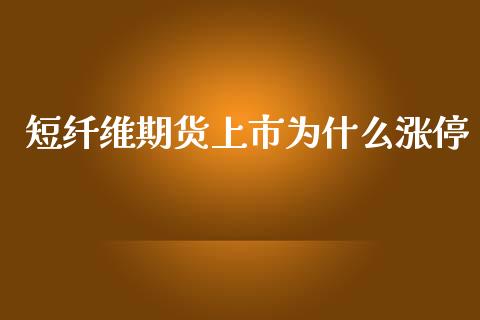 短纤维期货上市为什么涨停_https://wap.letulww.com_外汇交易_第1张