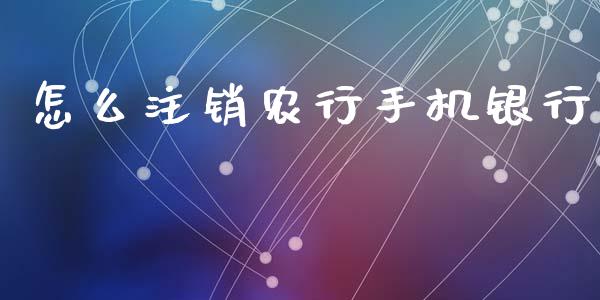 怎么注销农行手机银行_https://wap.letulww.com_外汇交易_第1张