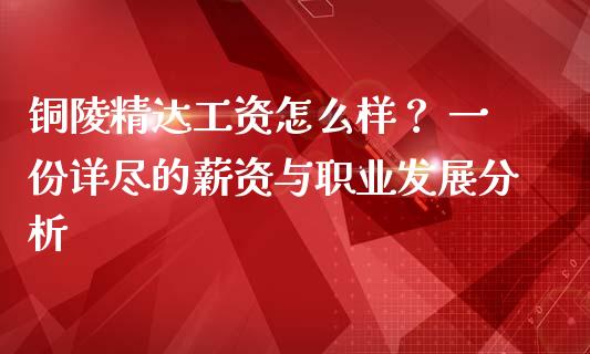 铜陵精达工资怎么样？ 一份详尽的薪资与职业发展分析_https://wap.letulww.com_外汇交易_第1张