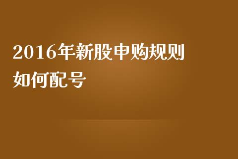 2016年新股申购规则 如何配号_https://wap.letulww.com_投资策略_第1张