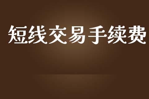 短线交易手续费_https://wap.letulww.com_投资管理_第1张