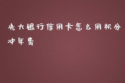 光大银行信用卡怎么用积分冲年费_https://wap.letulww.com_投资管理_第1张