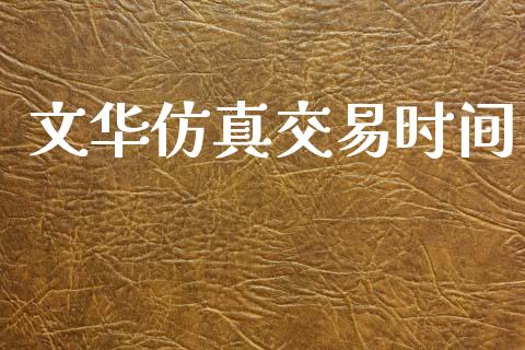 文华仿真交易时间_https://wap.letulww.com_外汇交易_第1张