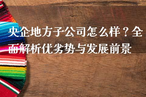 央企地方子公司怎么样？全面解析优劣势与发展前景_https://wap.letulww.com_投资策略_第1张