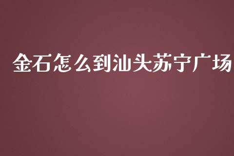 金石怎么到汕头苏宁广场_https://wap.letulww.com_投资策略_第1张