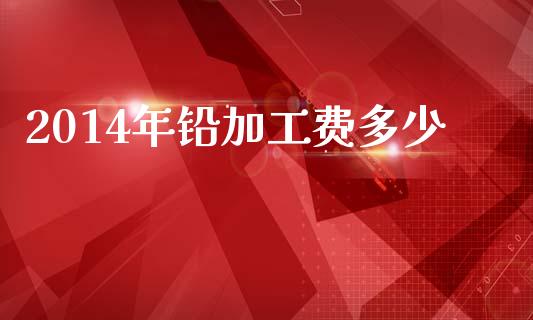 2014年铅加工费多少_https://wap.letulww.com_融资租赁_第1张