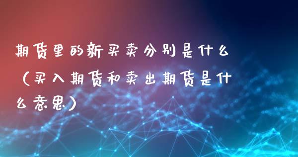 期货里的新买卖分别是什么（买入期货和卖出期货是什么意思）_https://wap.letulww.com_外汇交易_第1张