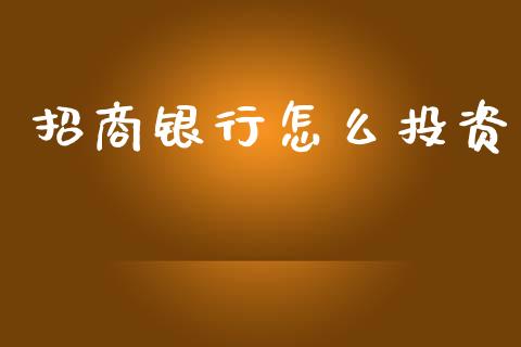 招商银行怎么投资_https://wap.letulww.com_投资策略_第1张