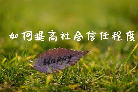 如何提高社会信任程度_https://wap.letulww.com_投资管理_第1张