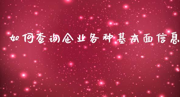 如何查询企业各种基本面信息_https://wap.letulww.com_融资租赁_第1张