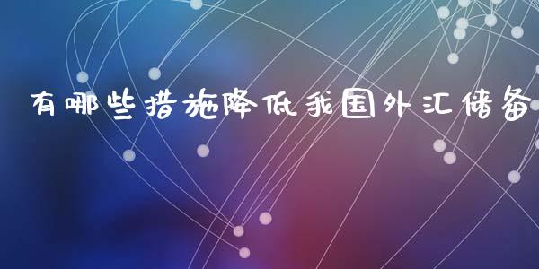 有哪些措施降低我国外汇储备_https://wap.letulww.com_投资管理_第1张
