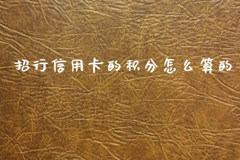 招行信用卡的积分怎么算的_https://wap.letulww.com_投资管理_第1张