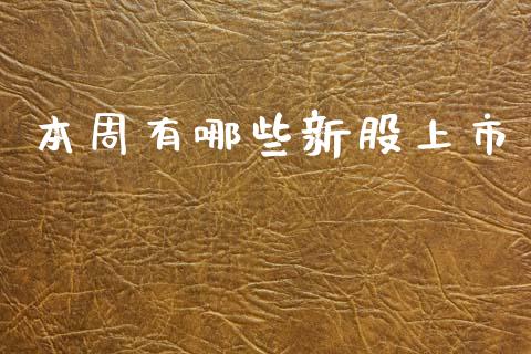 本周有哪些新股上市_https://wap.letulww.com_投资策略_第1张