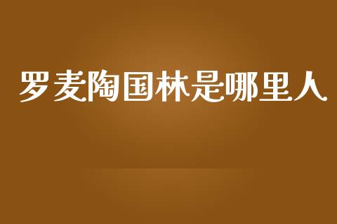 罗麦陶国林是哪里人_https://wap.letulww.com_投资策略_第1张