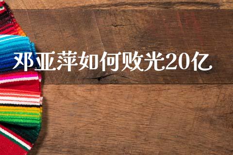邓亚萍如何败光20亿_https://wap.letulww.com_投资管理_第1张