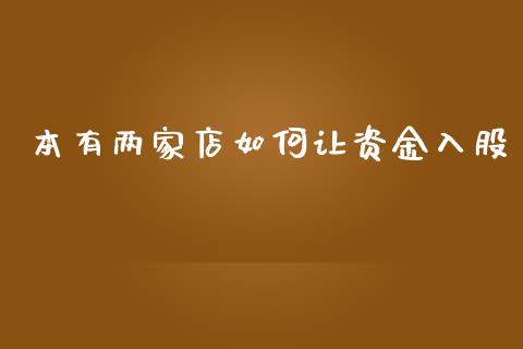 本有两家店如何让资金入股_https://wap.letulww.com_融资租赁_第1张