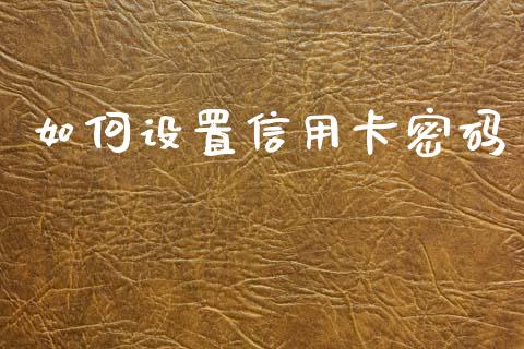 如何设置信用卡密码_https://wap.letulww.com_投资策略_第1张