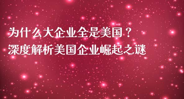 为什么大企业全是美国？ 深度解析美国企业崛起之谜_https://wap.letulww.com_融资租赁_第1张