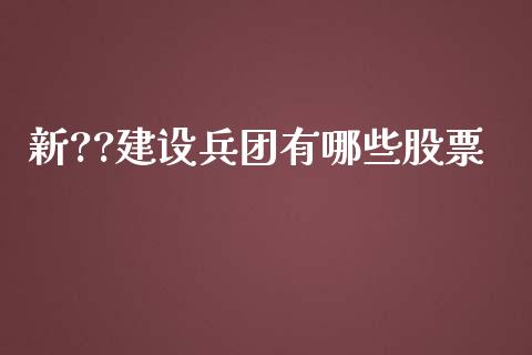 新??建设兵团有哪些股票_https://wap.letulww.com_投资管理_第1张