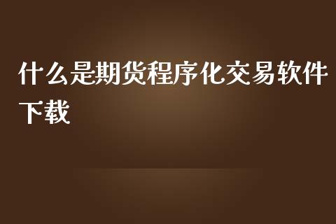 什么是期货程序化交易软件下载_https://wap.letulww.com_外汇交易_第1张