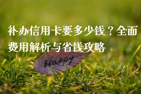 补办信用卡要多少钱？全面费用解析与省钱攻略_https://wap.letulww.com_投资策略_第1张