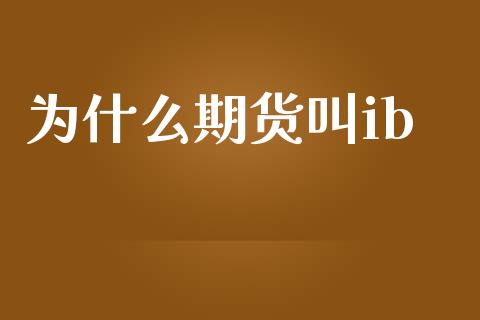 为什么期货叫ib_https://wap.letulww.com_投资策略_第1张