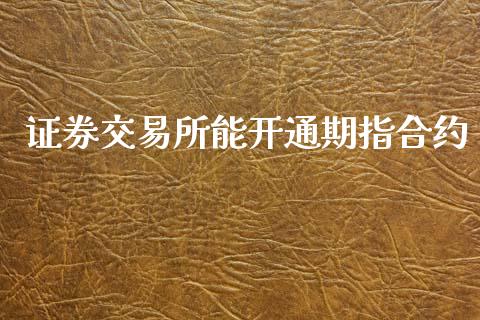 证券交易所能开通期指合约_https://wap.letulww.com_外汇交易_第1张