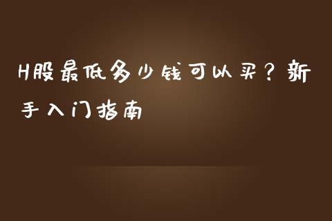 H股最低多少钱可以买？新手入门指南_https://wap.letulww.com_投资策略_第1张