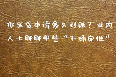 你我贷申请多久到账？业内人士聊聊那些“不确定性”_https://wap.letulww.com_投资策略_第1张