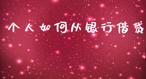个人如何从银行借贷_https://wap.letulww.com_投资策略_第1张