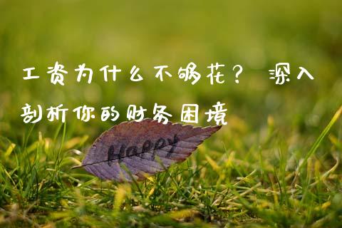 工资为什么不够花？ 深入剖析你的财务困境_https://wap.letulww.com_投资策略_第1张