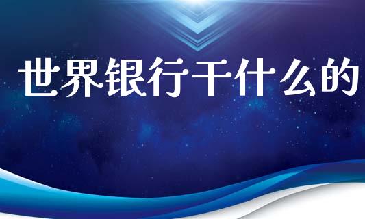 世界银行干什么的_https://wap.letulww.com_融资租赁_第1张